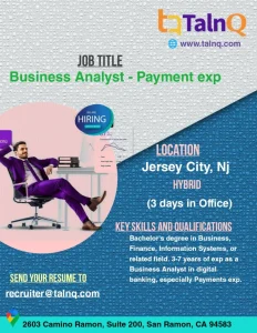 Business Analyst Role TalnQ in Jersey 