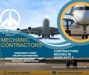 Aircraft Mechanic Chevron Recruitment Agency Newcastle, UK