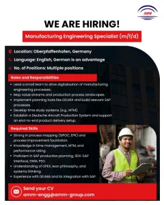 Manufacturing Engineering Specialist AMM Group  Germany
