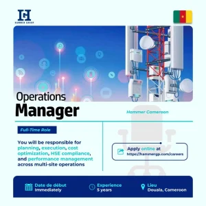 Operations Manager Hammer Cameroon Douala, Cameroon