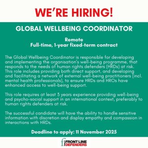 Global Wellbeing Front Line Defenders USA
